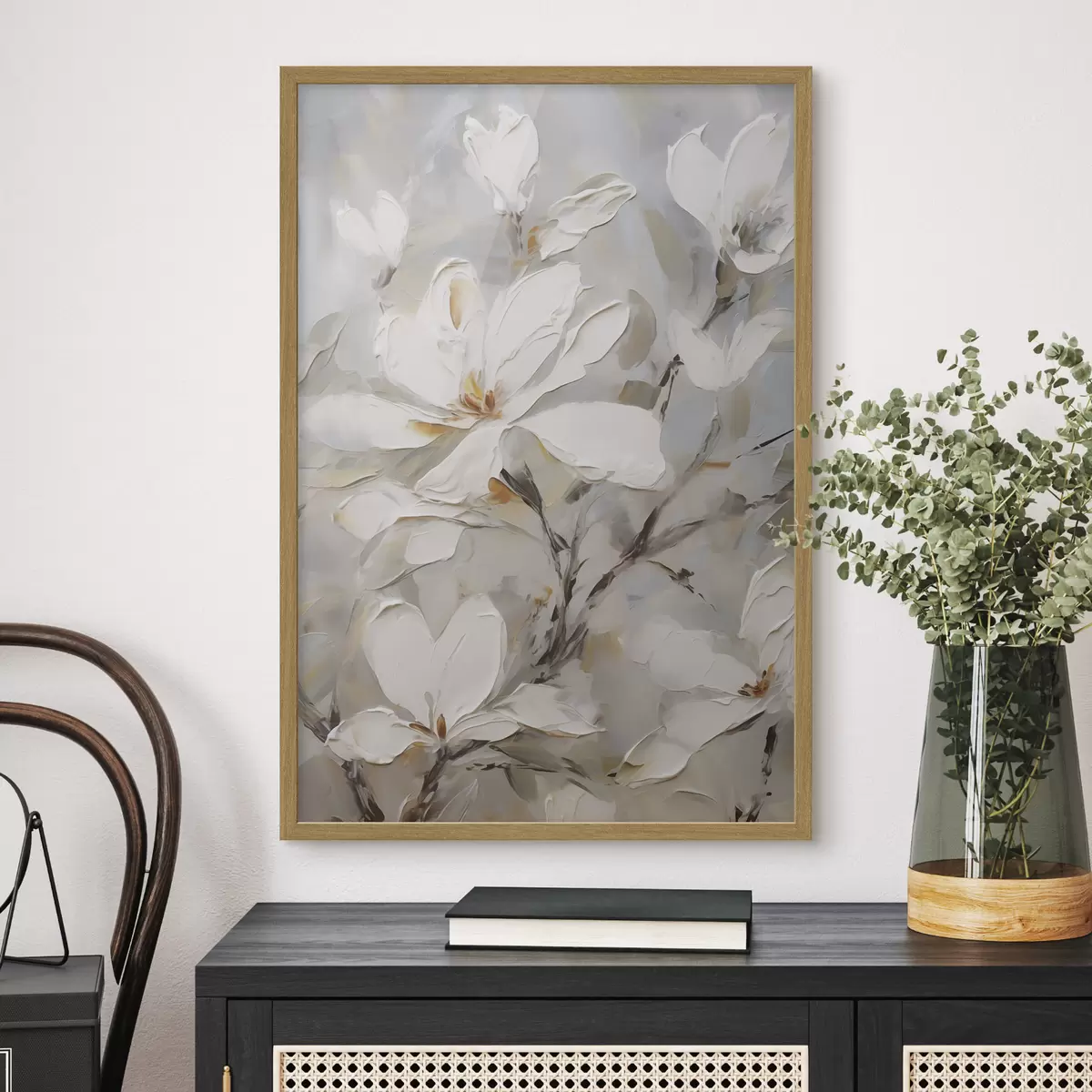 Affiche Fleurs abstraites, imitation de peinture f50139