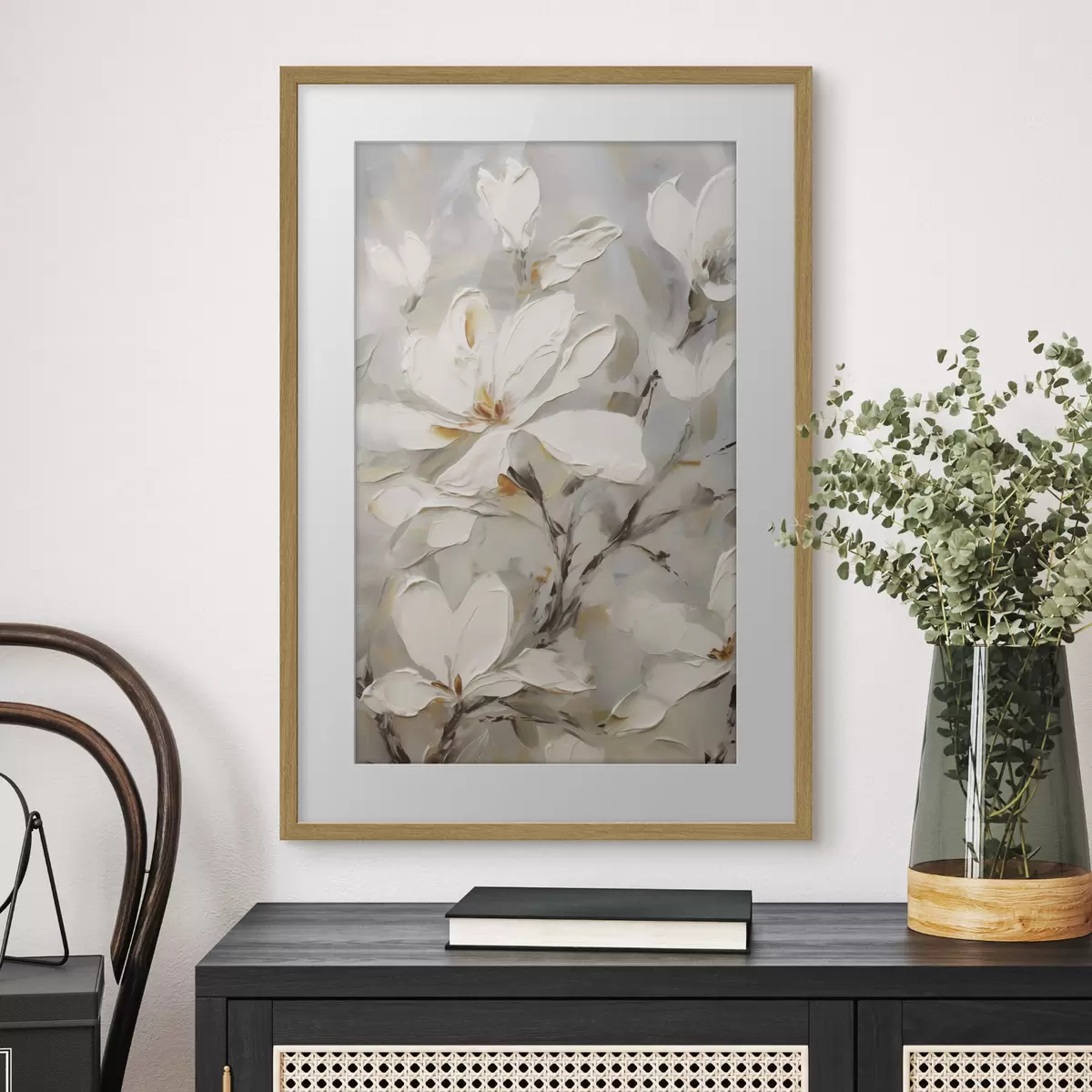 Affiche Fleurs abstraites, imitation de peinture f50139
