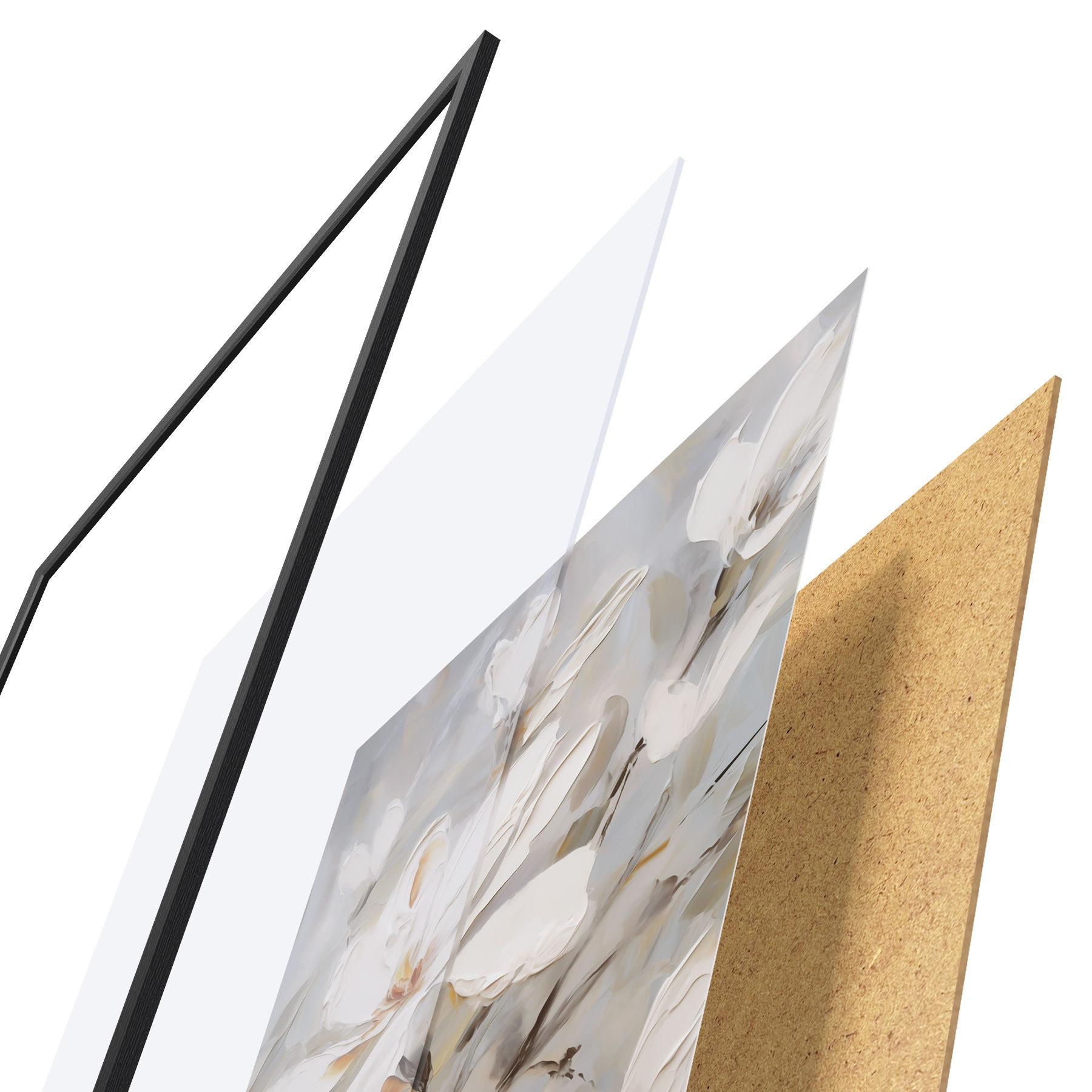 Affiche Fleurs abstraites, imitation de peinture f50139