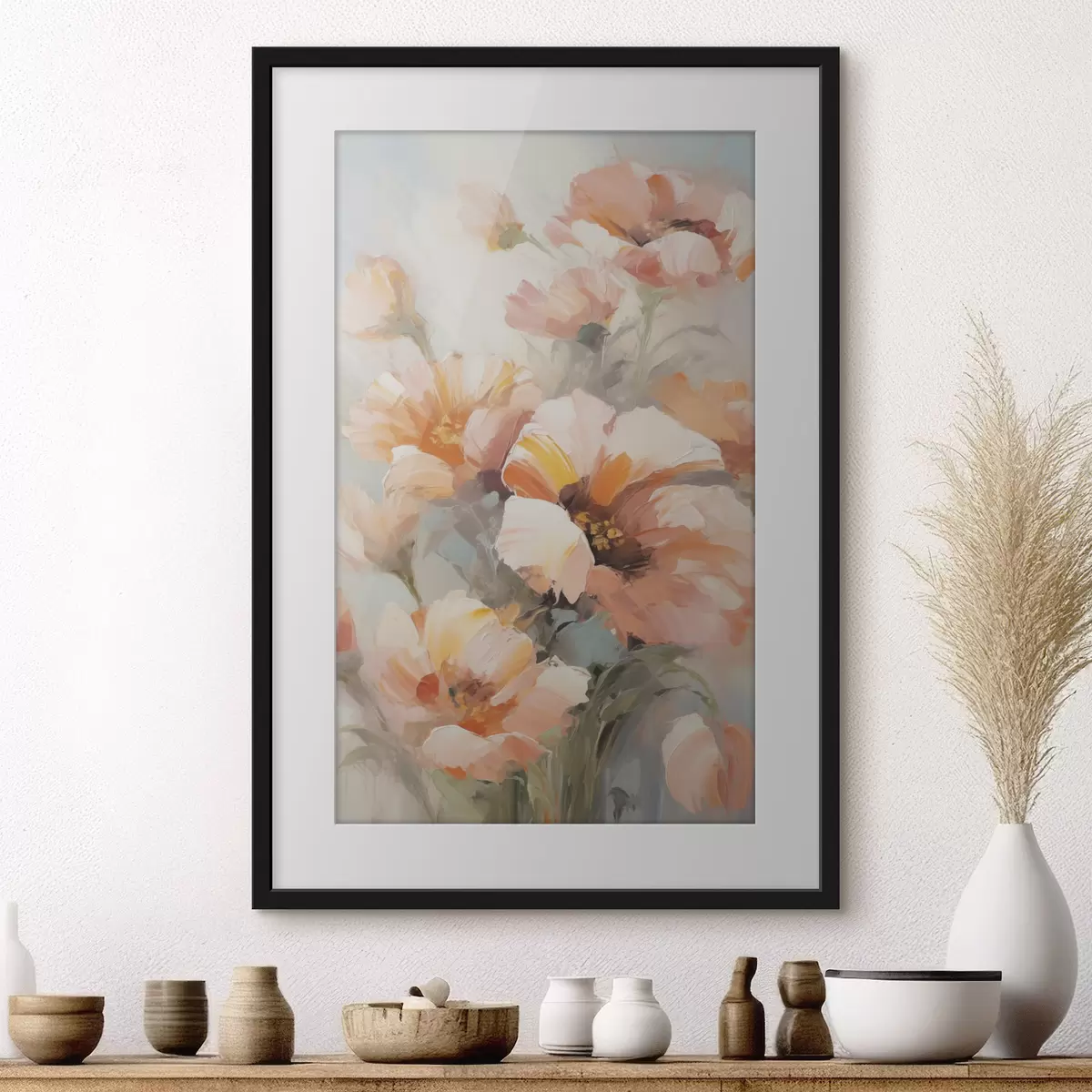Affiche Fleurs délicates, imitation de peinture f50140