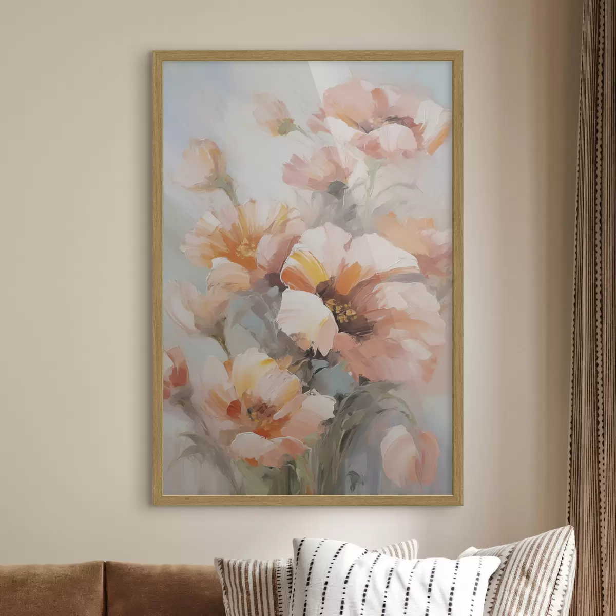 Affiche Fleurs délicates, imitation de peinture f50140