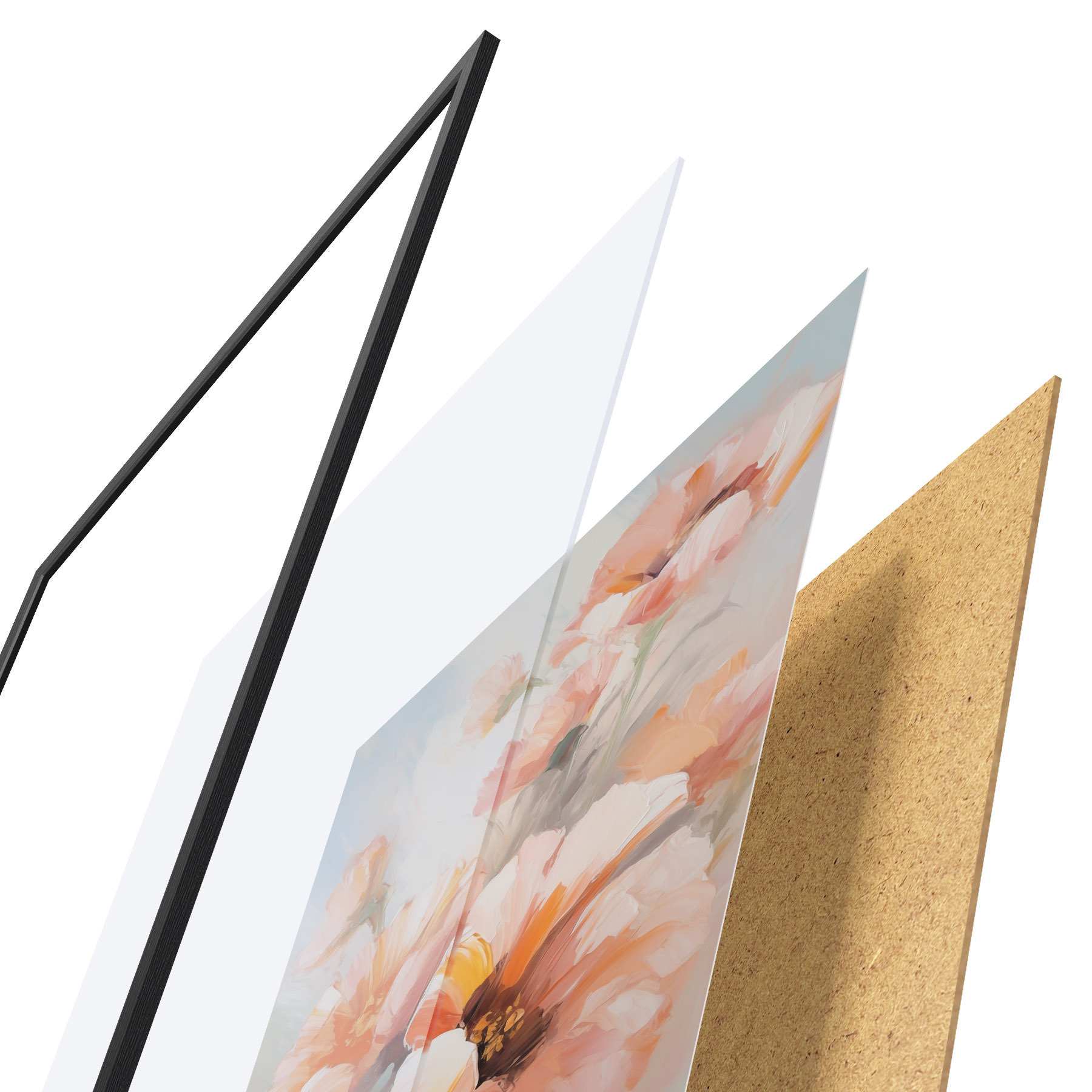 Affiche Fleurs délicates, imitation de peinture f50140
