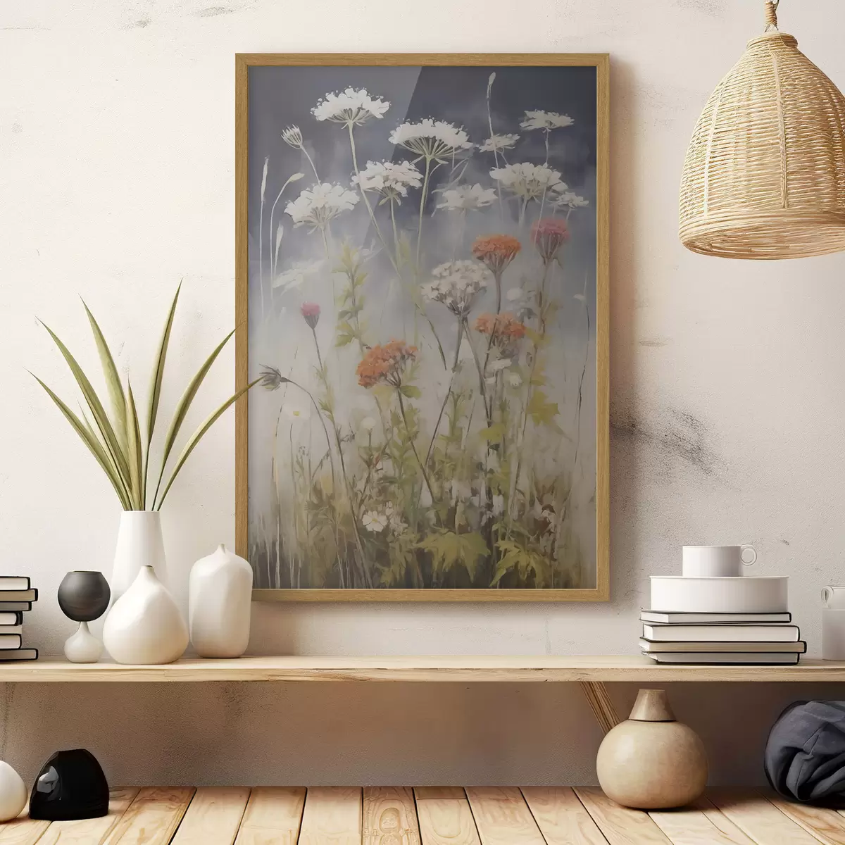 Affiche Herbes des champs, imitation d'un tableau f50142