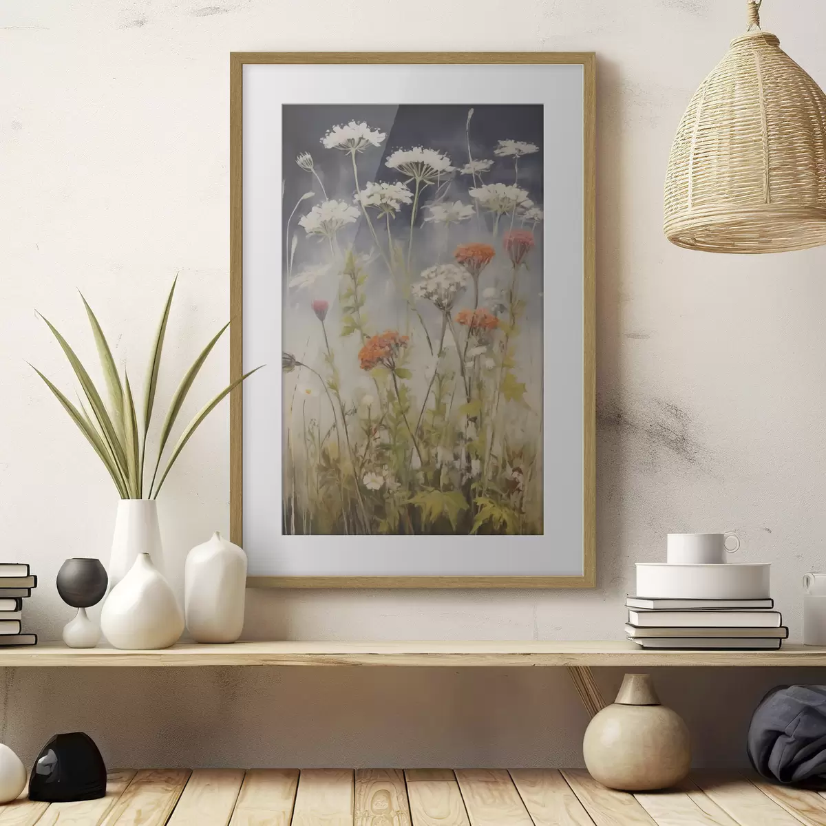 Affiche Herbes des champs, imitation d'un tableau f50142