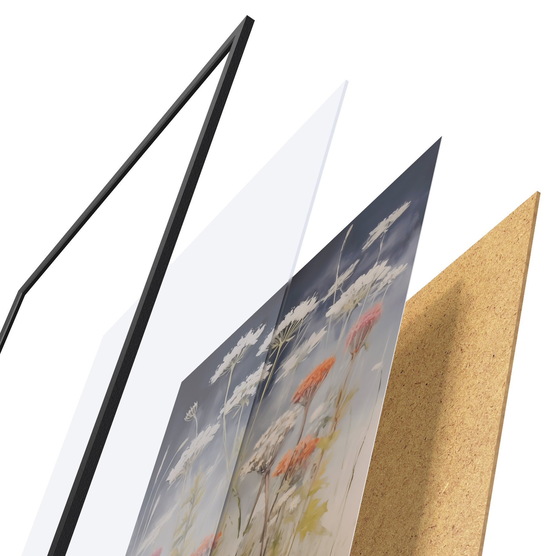 Affiche Herbes des champs, imitation d'un tableau f50142