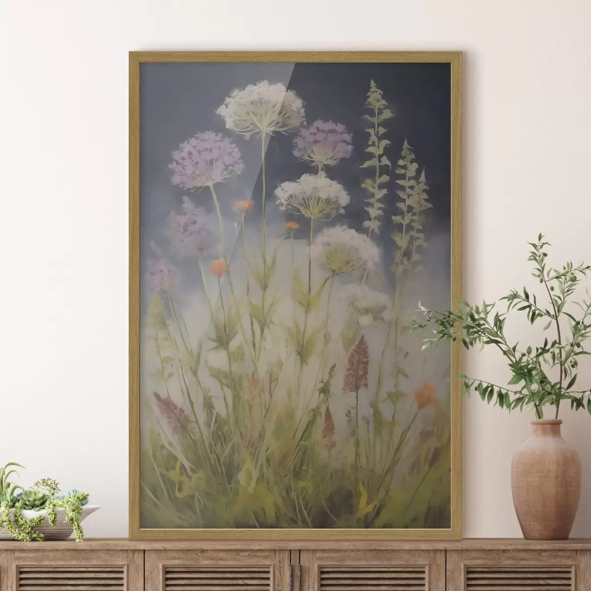 Affiche Herbes des champs, imitation d'un tableau f50143