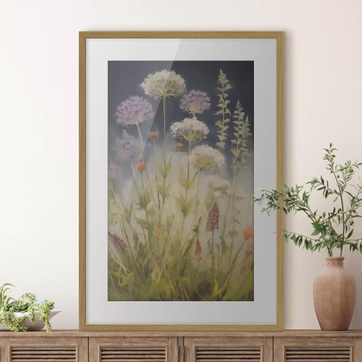 Affiche Herbes des champs, imitation d'un tableau f50143