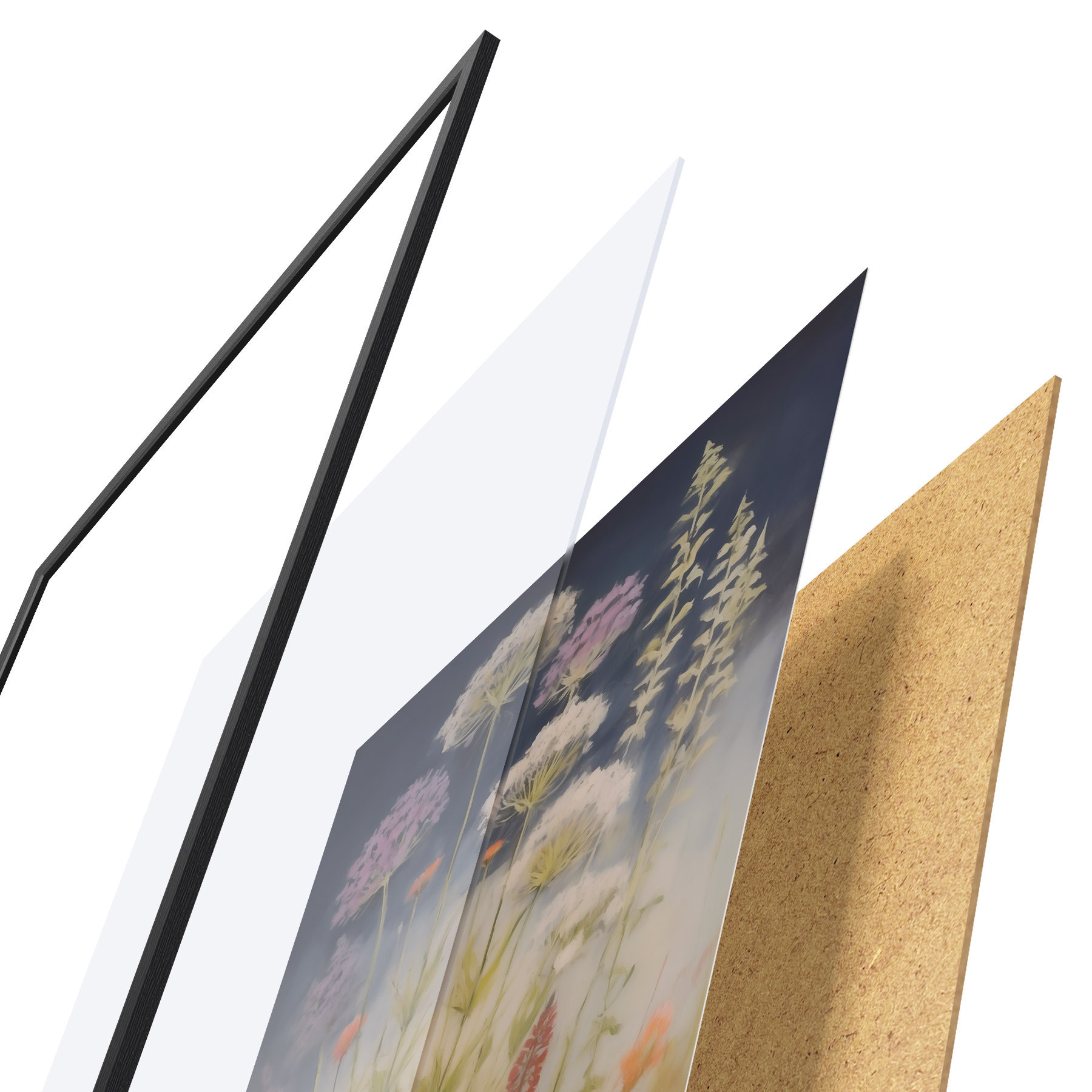 Affiche Herbes des champs, imitation d'un tableau f50143