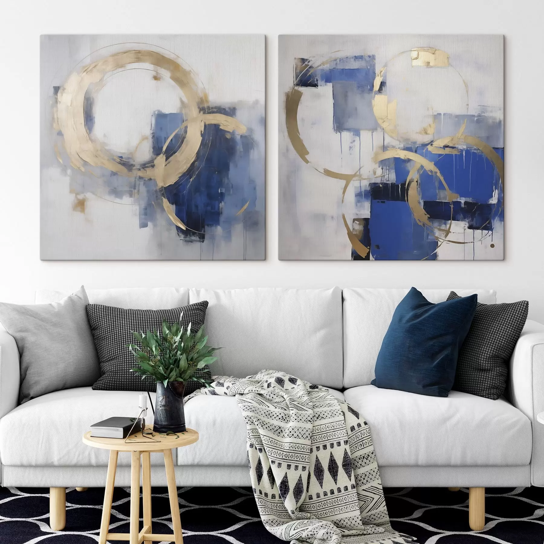  Schilderijen Abstracte cirkels en ringen, imitatie van schilderijen m30810