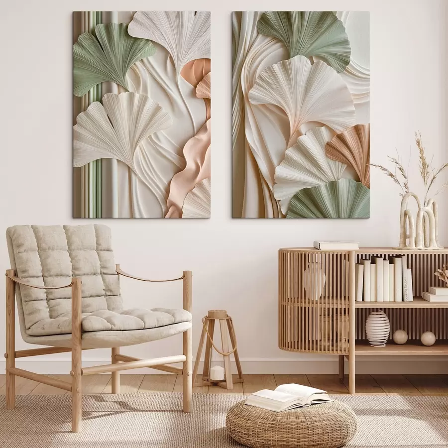  Peintures Feuilles de ginkgo stylisées m30714