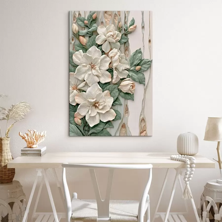  Peintures Fleurs abstraites avec des feuilles s50080