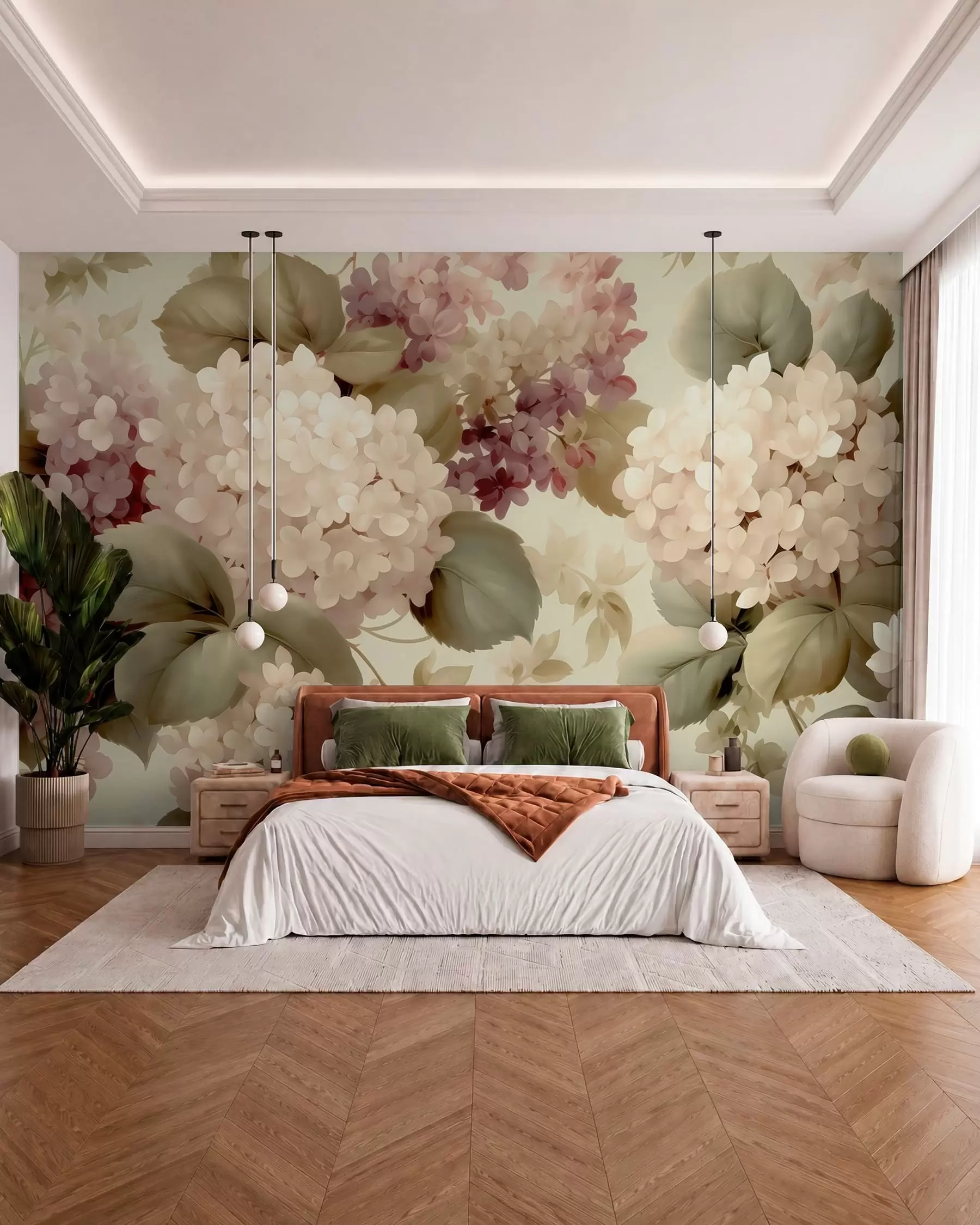 Papier peint photo Fleurs d'hortensia w05436