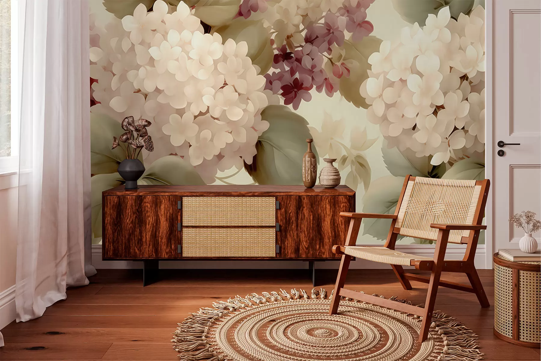 Fotobehang Hortensia bloemen w05436