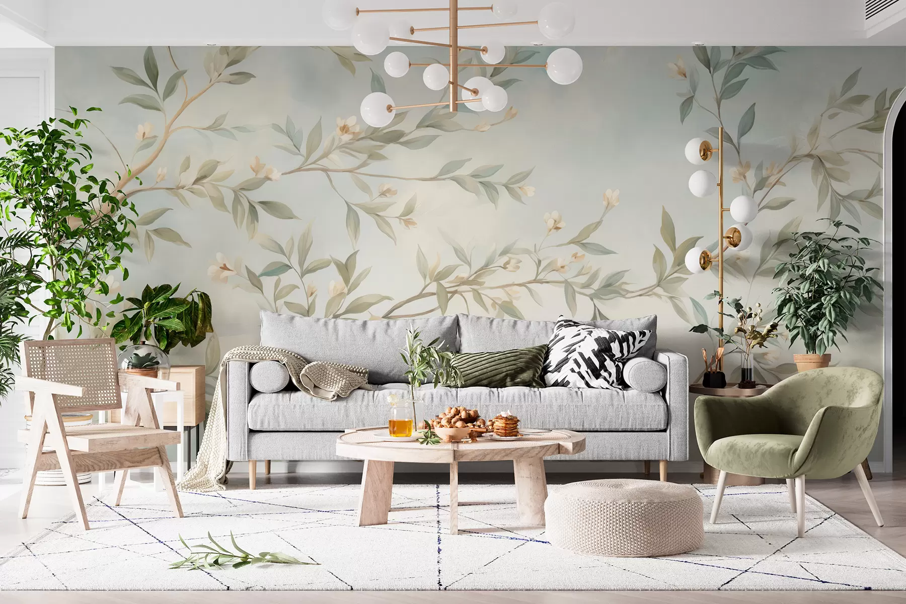 Papier peint photo Une branche avec des fleurs w05677