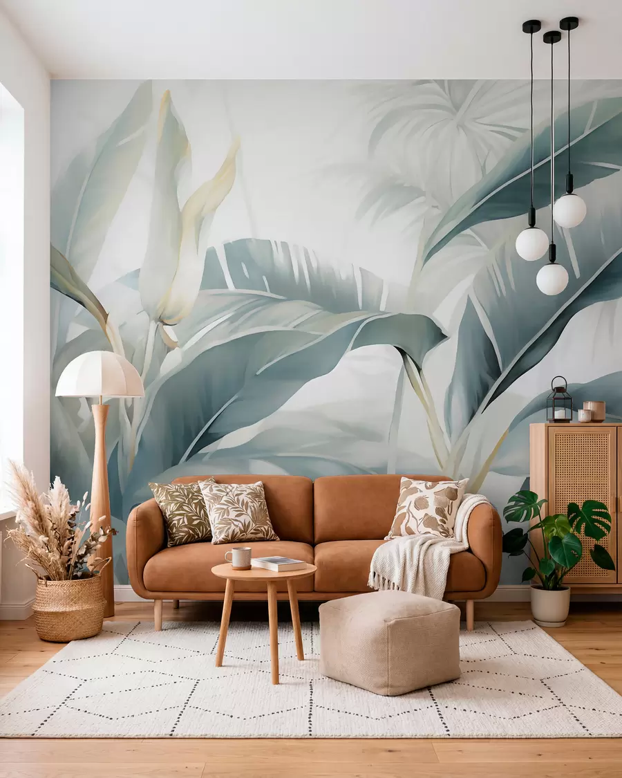 Fotobehang Lange bananenbladeren w05775
