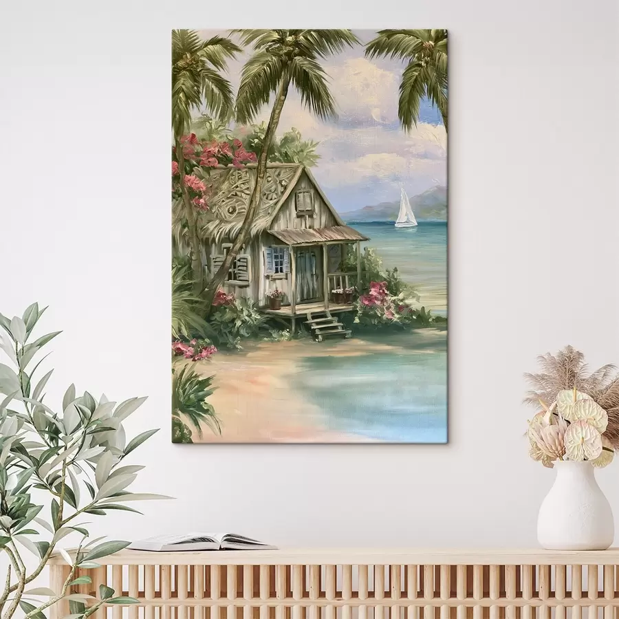 Peintures Une petite maison au bord de la mer, peinte dans le style de la peinture à l'huile s49936