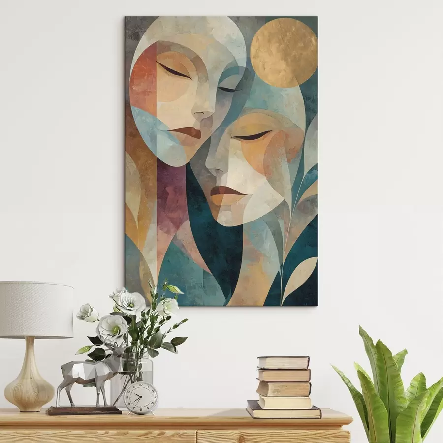  Peintures Portrait ethnique abstrait de deux femmes s49940