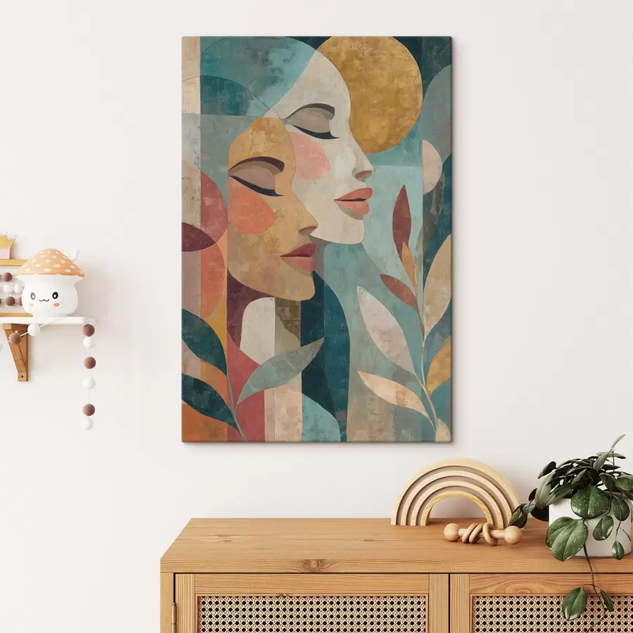  Peintures Portrait ethnique abstrait de deux femmes s49941