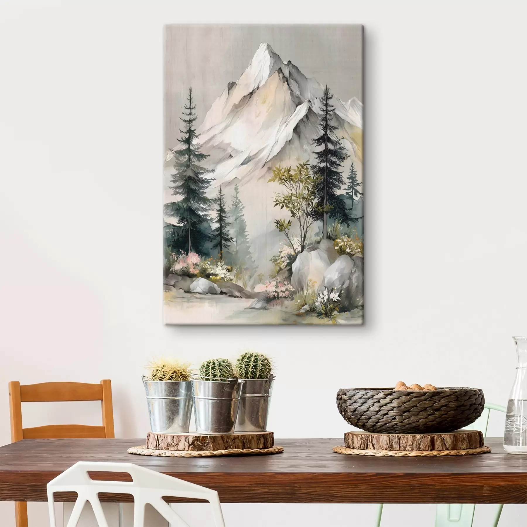  Peintures Des sapins de Noël au pied des montagnes s50153