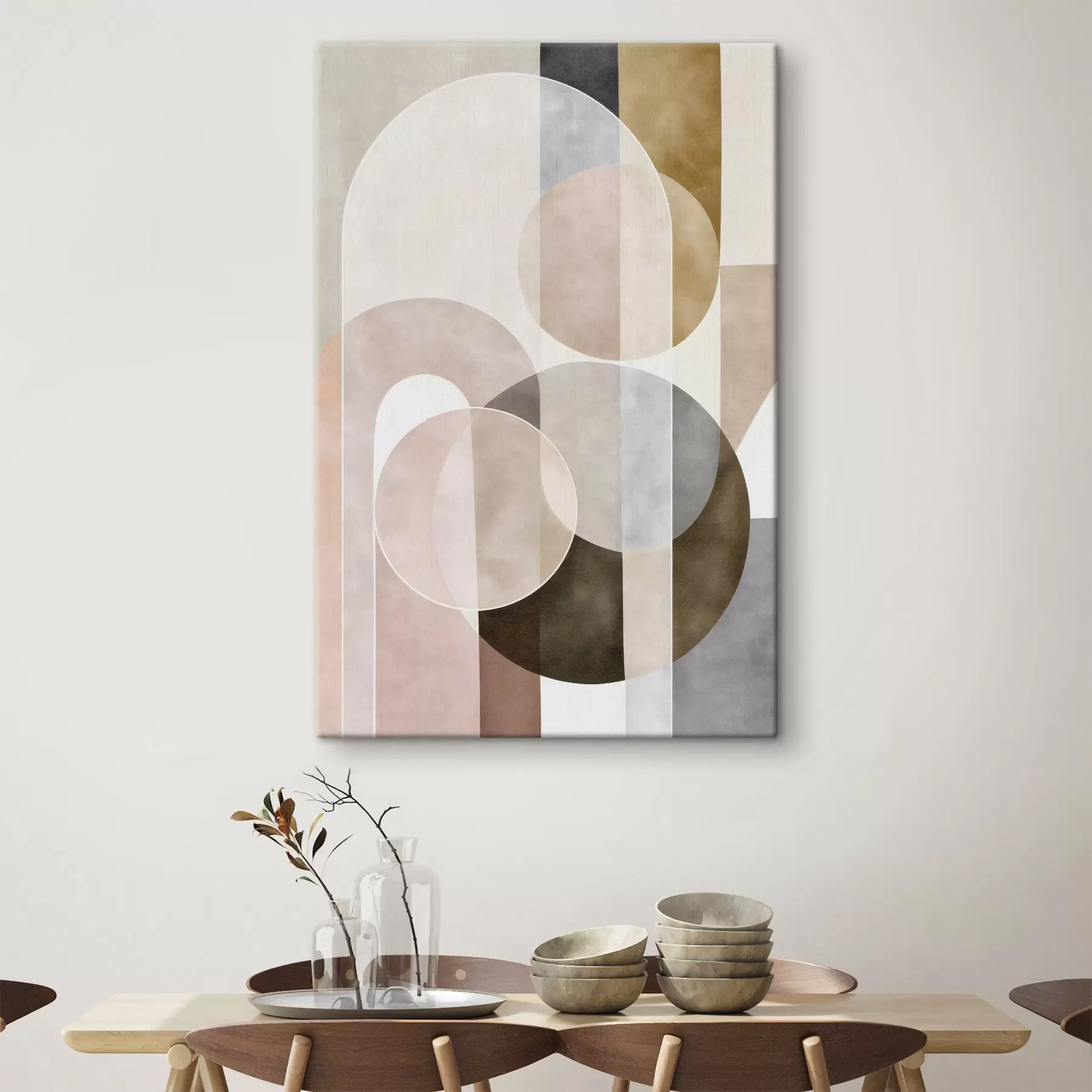  Peintures Un motif abstrait composé d'arcs et de cercles s50157