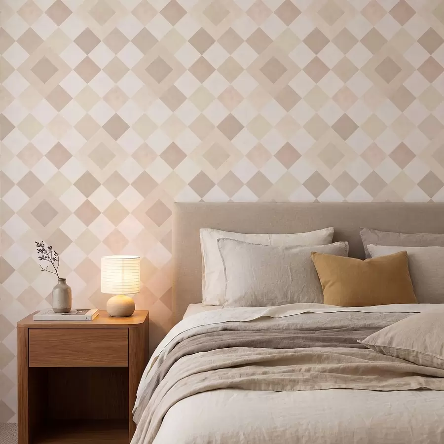 Fotobehang Diamanten in warme crèmekleurige en beige tinten a01247v2
