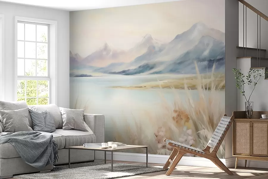 Fotobehang Meer en bergen w05824