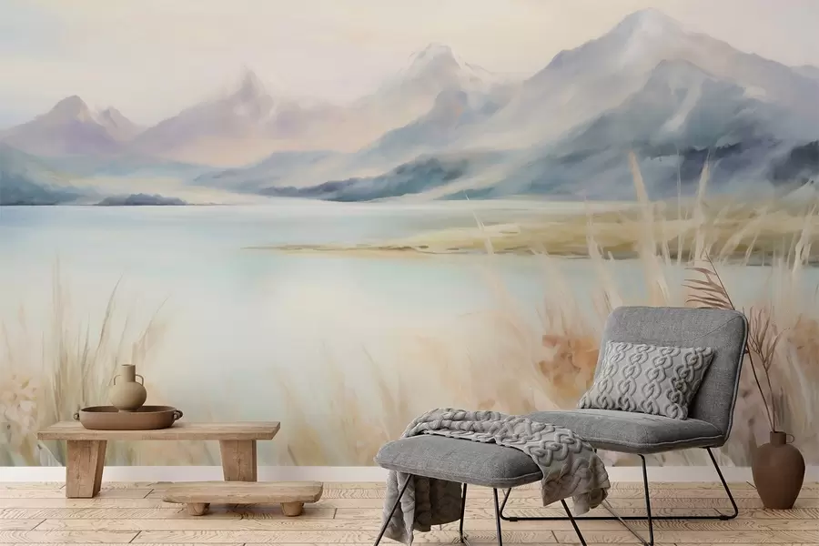 Fotobehang Meer en bergen w05824