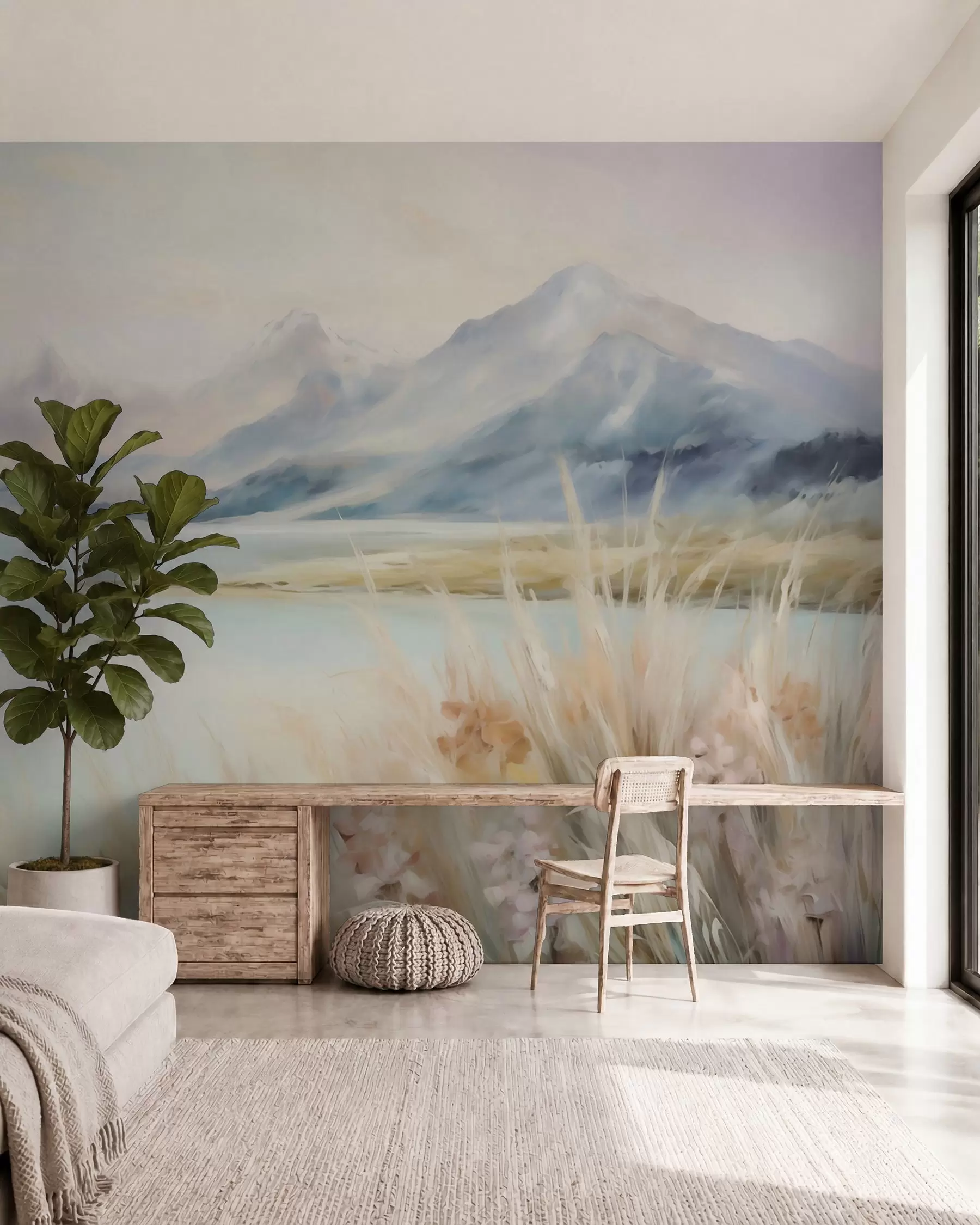Fotobehang Meer en bergen w05824