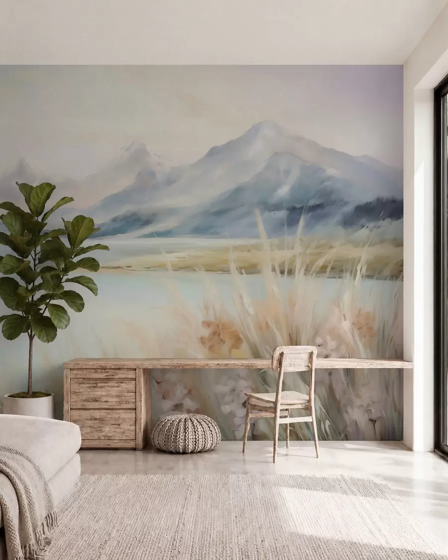 Fotobehang Meer en bergen w05824