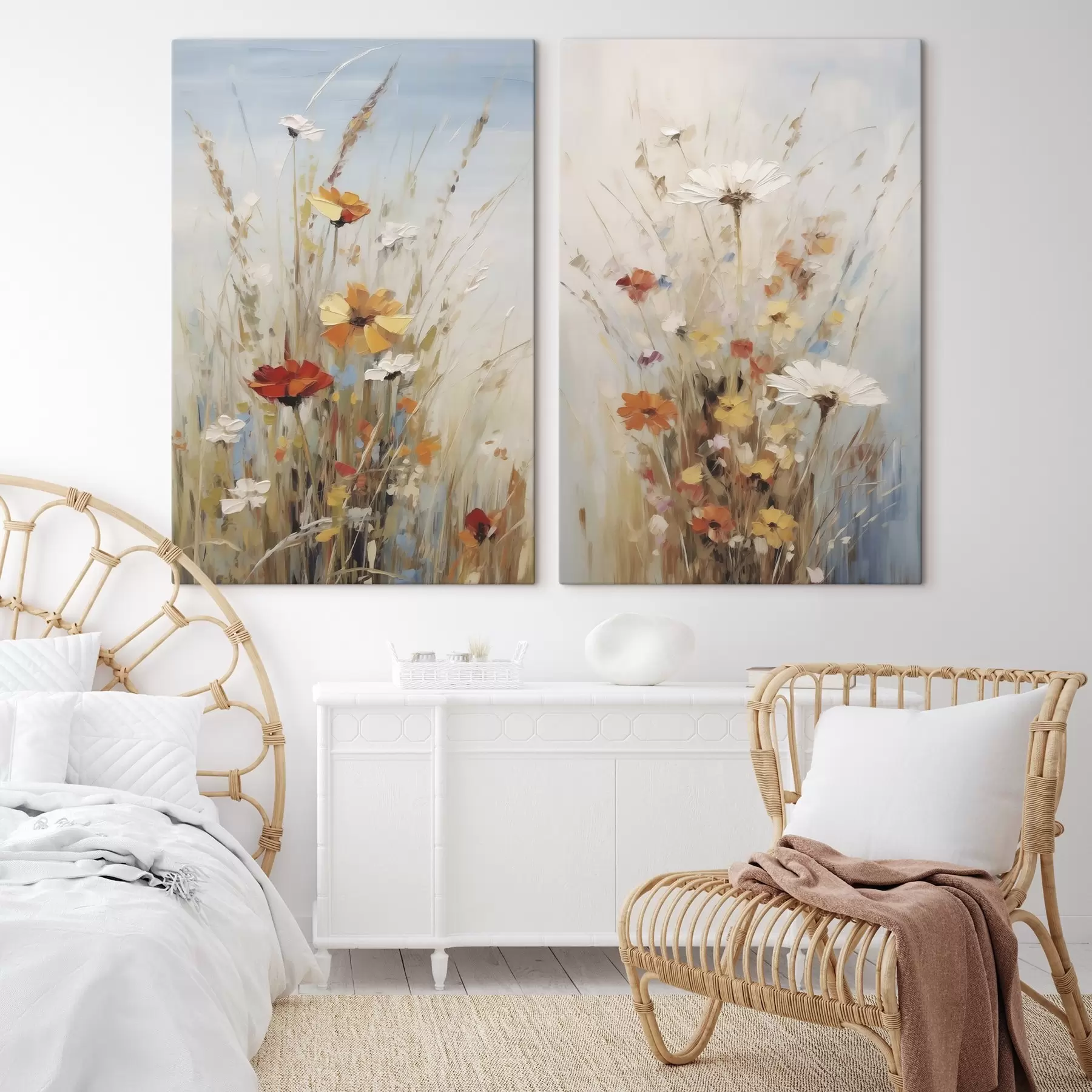  Schilderijen Wilde bloemen, schilderijimitatie m30818 