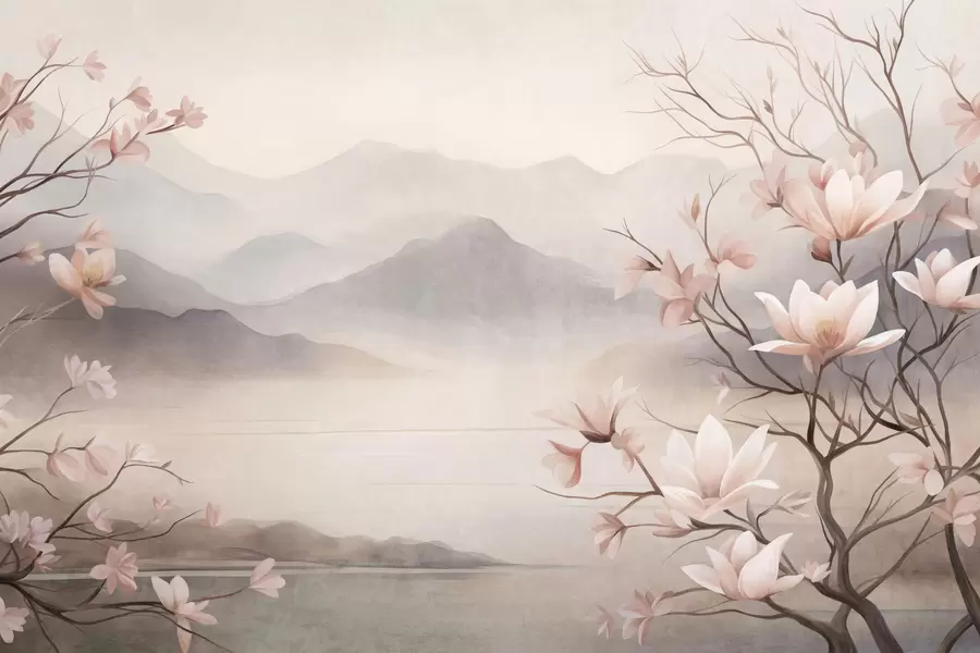 Papier peint photo Magnolias des montagnes w10013