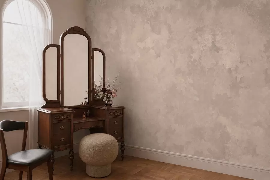 Fotobehang Warme, amandelbeige textuur met zachte, natuurlijke kleurovergangen w05814
