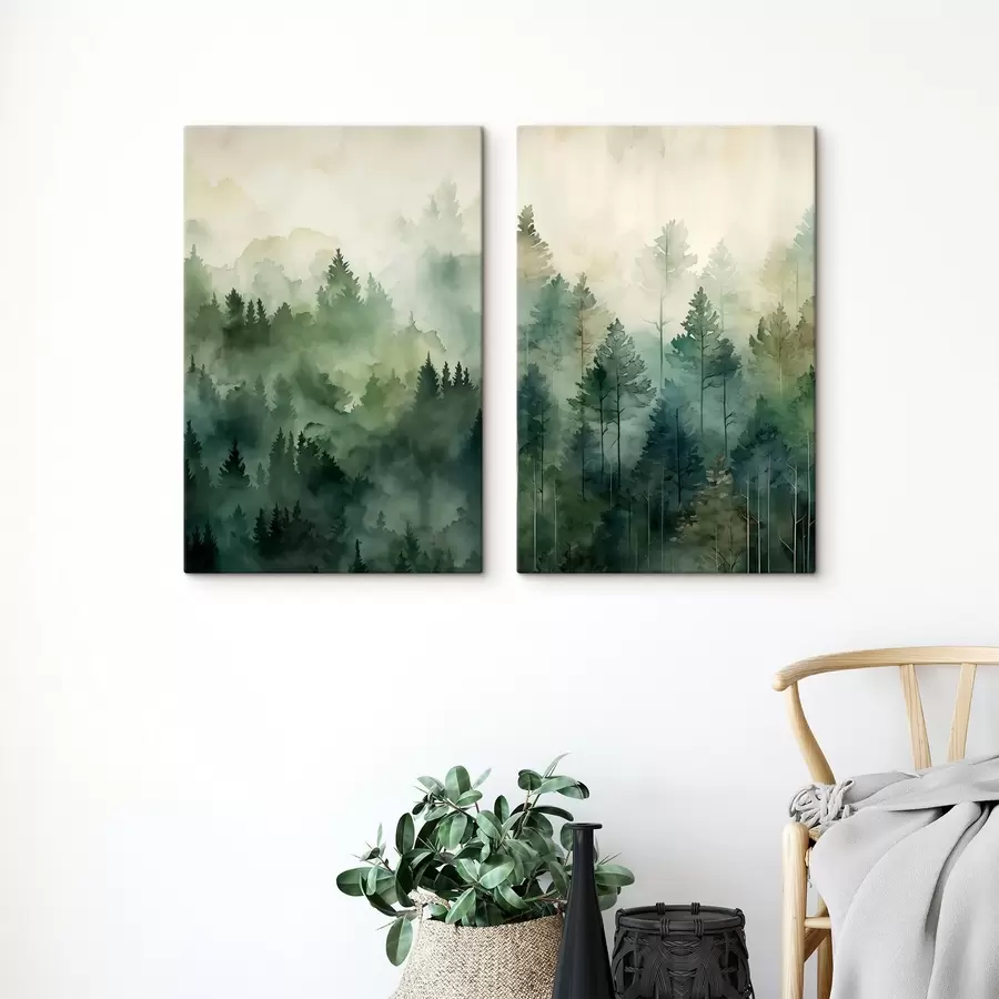 Fotobehang Mistig bos m30833