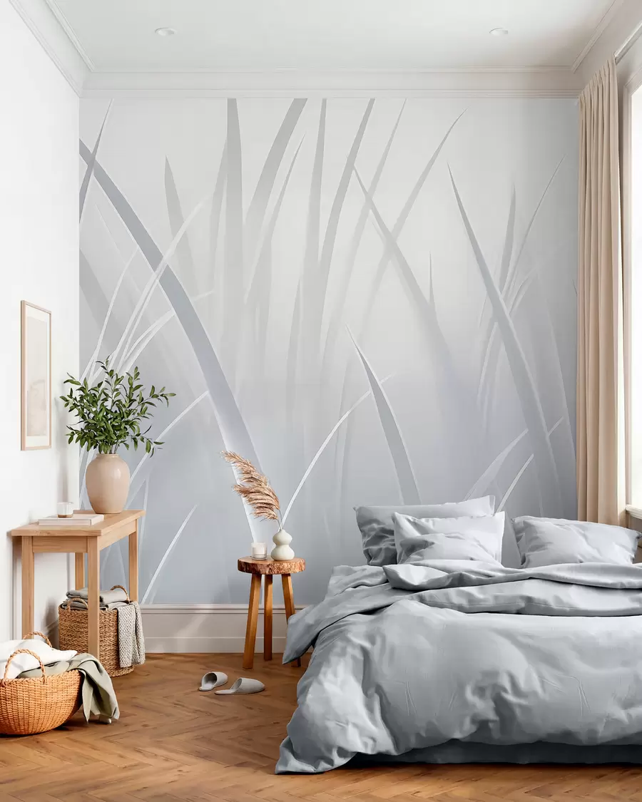 Papier peint photo Herbe, feuilles coupantes w05836