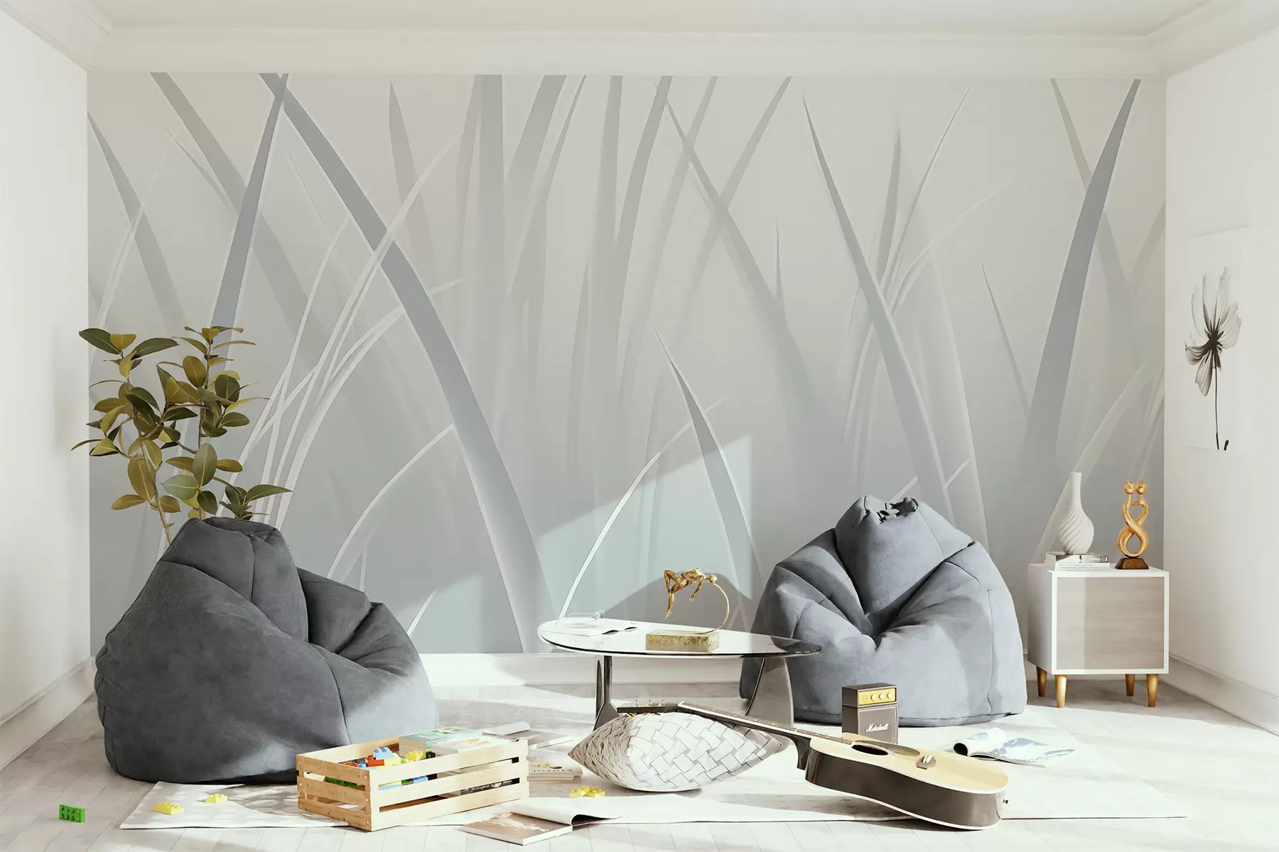 Fotobehang Gras, scherpe bladeren w05836