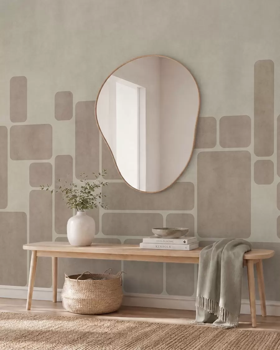 Papier peint photo Motif géométrique composé de rectangles arrondis w05141