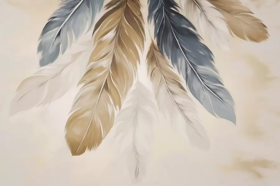 Papier peint photo Plumes abstraites, imitation de peinture w05845