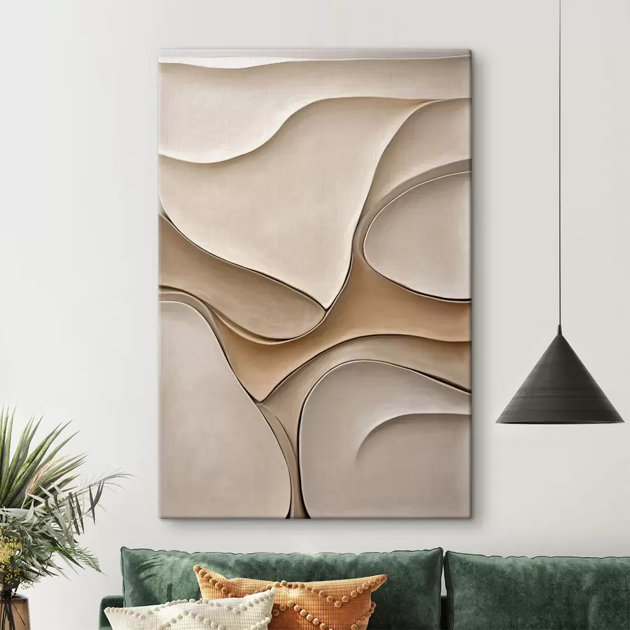  Peintures Des formes abstraites, fluides et organiques, dans des tons neutres de beige et de crème, une œuvre d'art texturée s50225