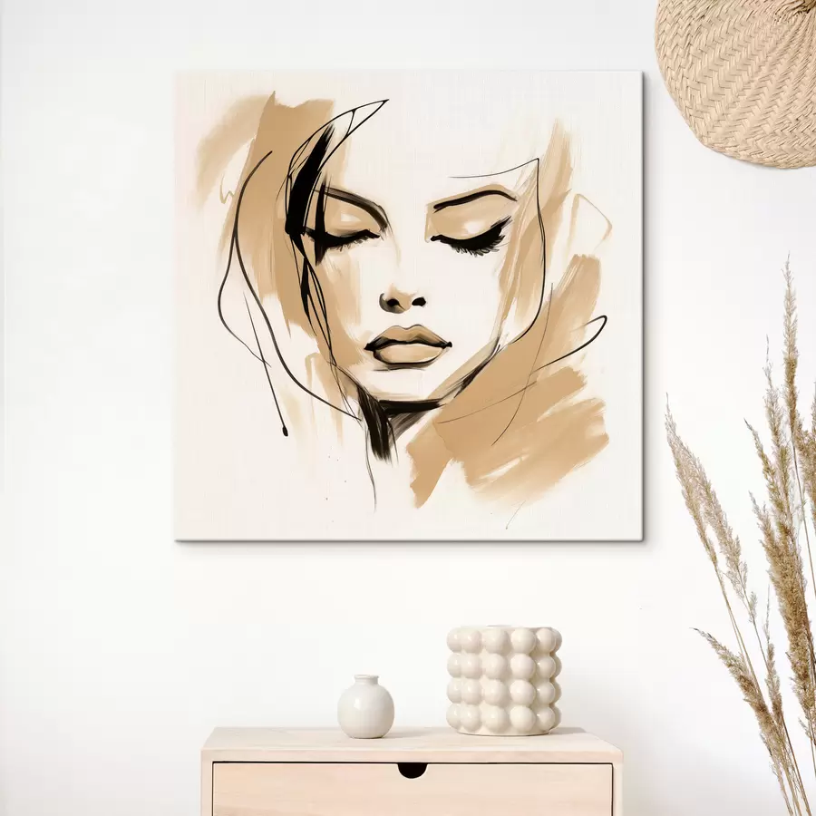 Peintures Portrait abstrait d'une jeune fille s50242