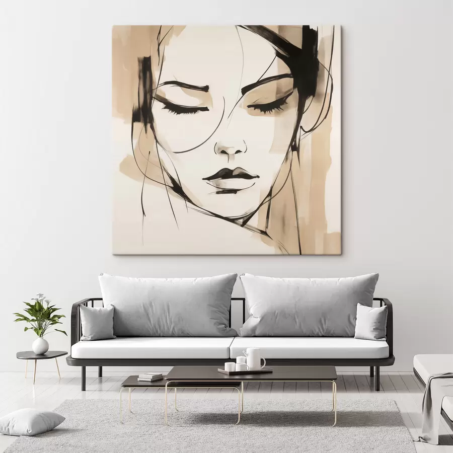  Peintures Portrait abstrait d'une jeune fille s50244