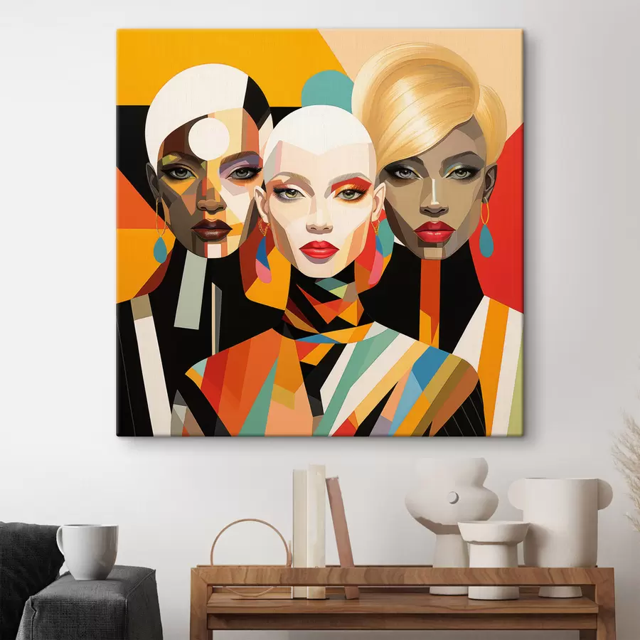  Peintures Portraits géométriques de femmes s50254