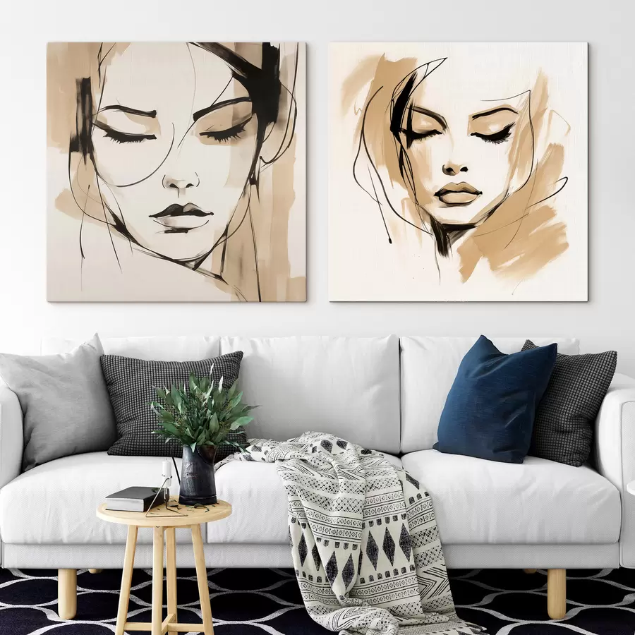 Fotobehang Abstracte portretten van vrouwen m30852