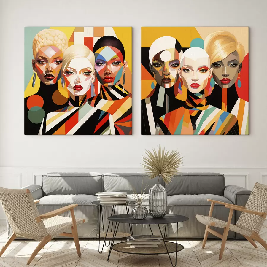 Fotobehang Geometrische portretten m30855