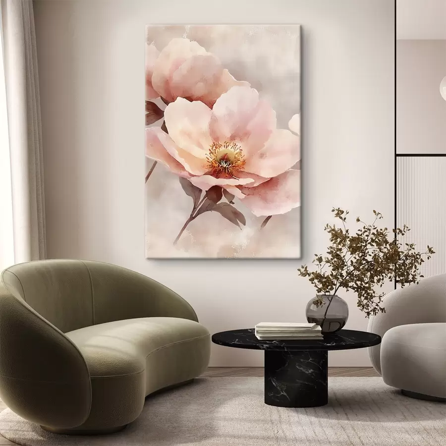  Peintures Pivoine rose délicate s50290