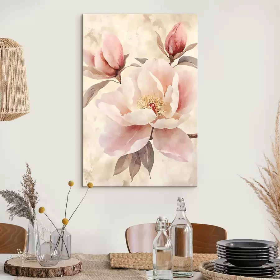  Peintures Des pivoines sur un fond vintage s50293