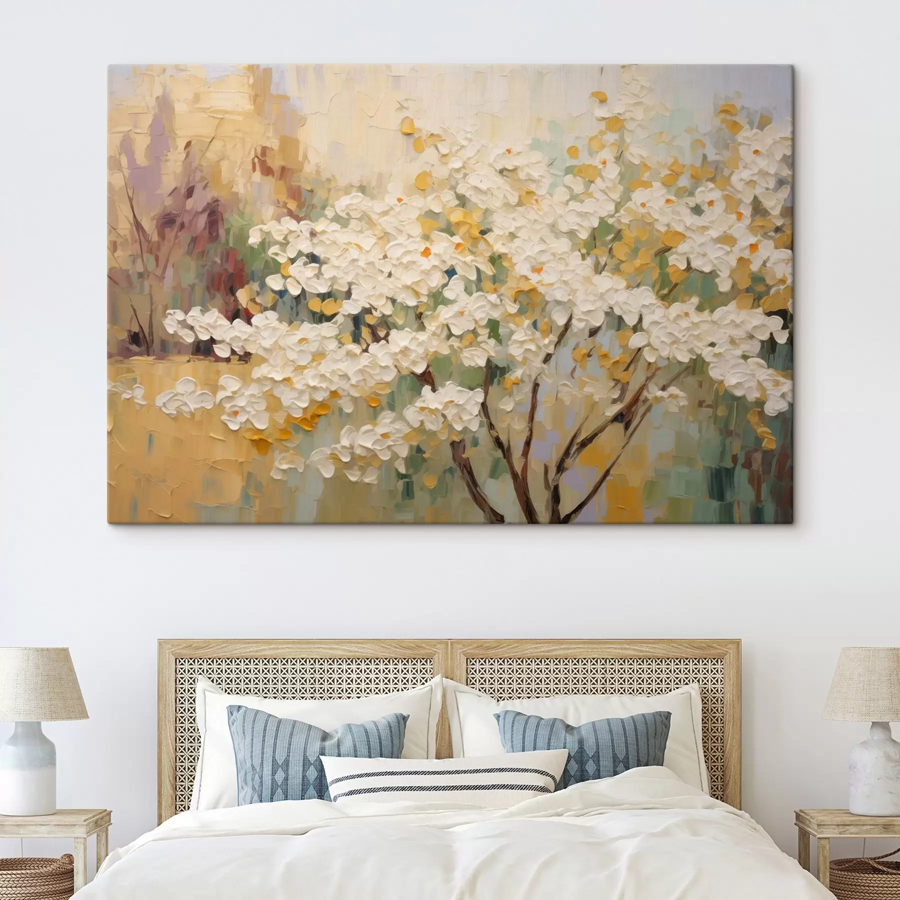  Peintures Une branche printanière au bord du lac s50295