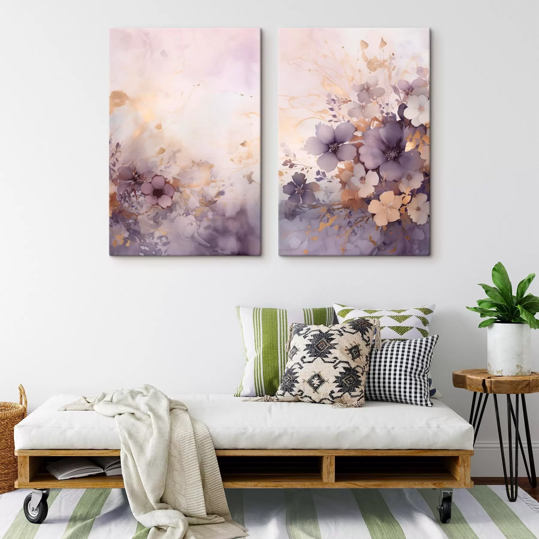  Peintures Un jardin fleuri au bord de l'eau m30872