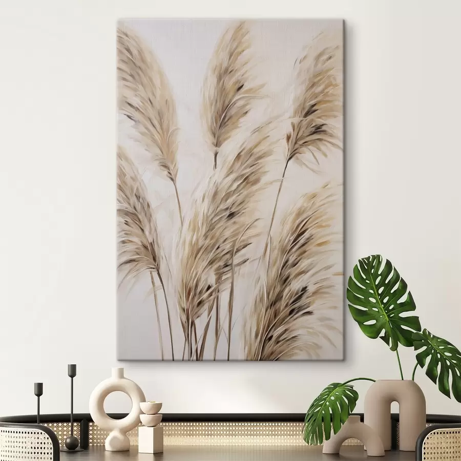  Schilderijen Pampas-takken, schilderij in imitatie s50268