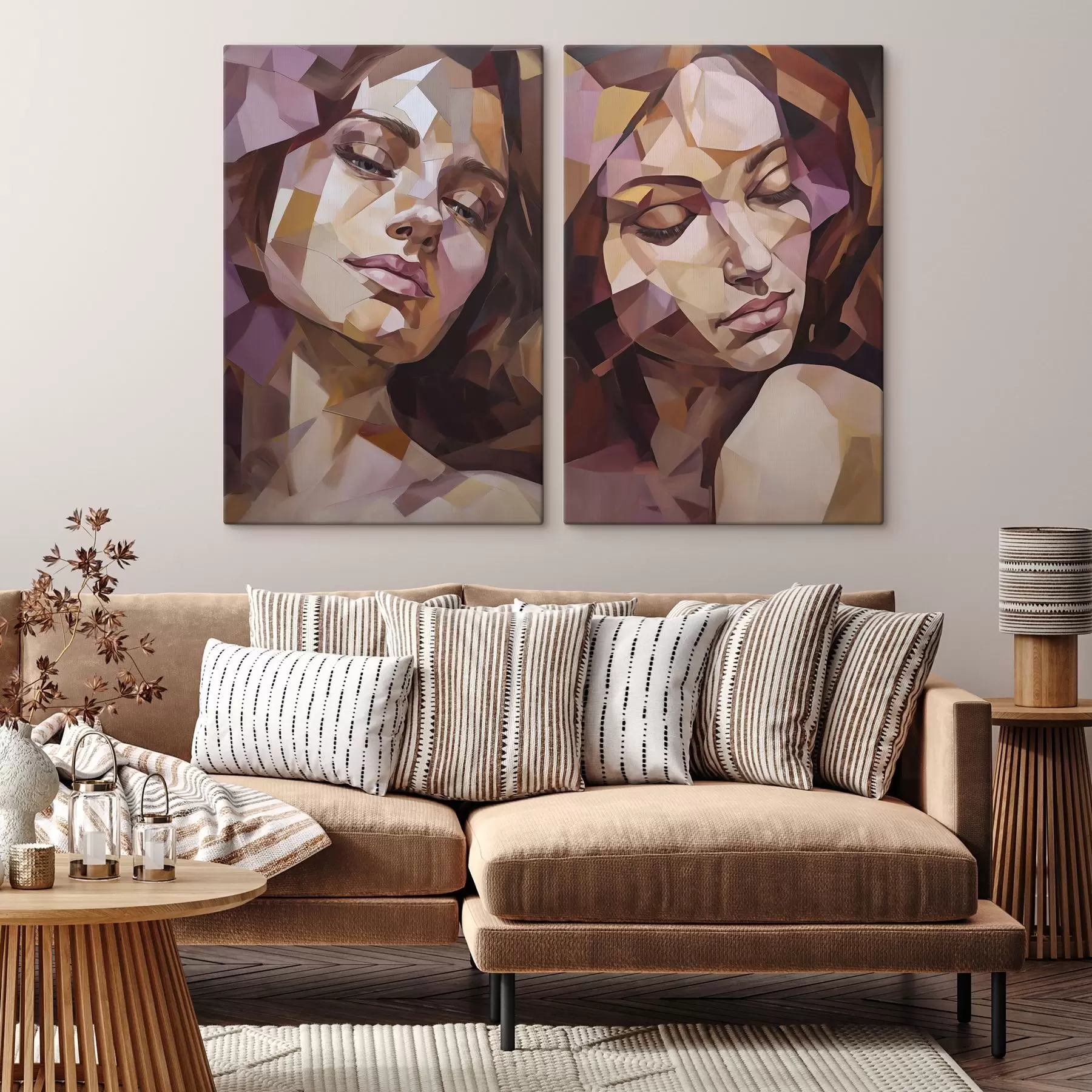  Schilderijen Abstract vrouwelijk portret, schilderijimitatie m30862