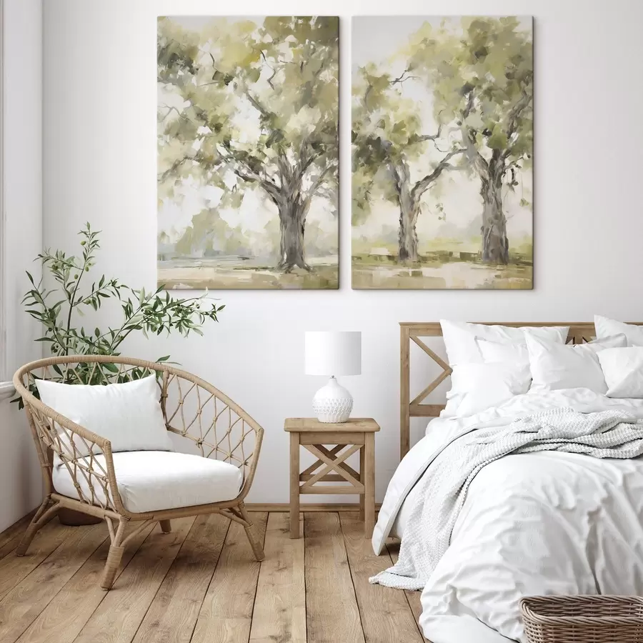 Fotobehang Bomen, schilderijimitatie m30864